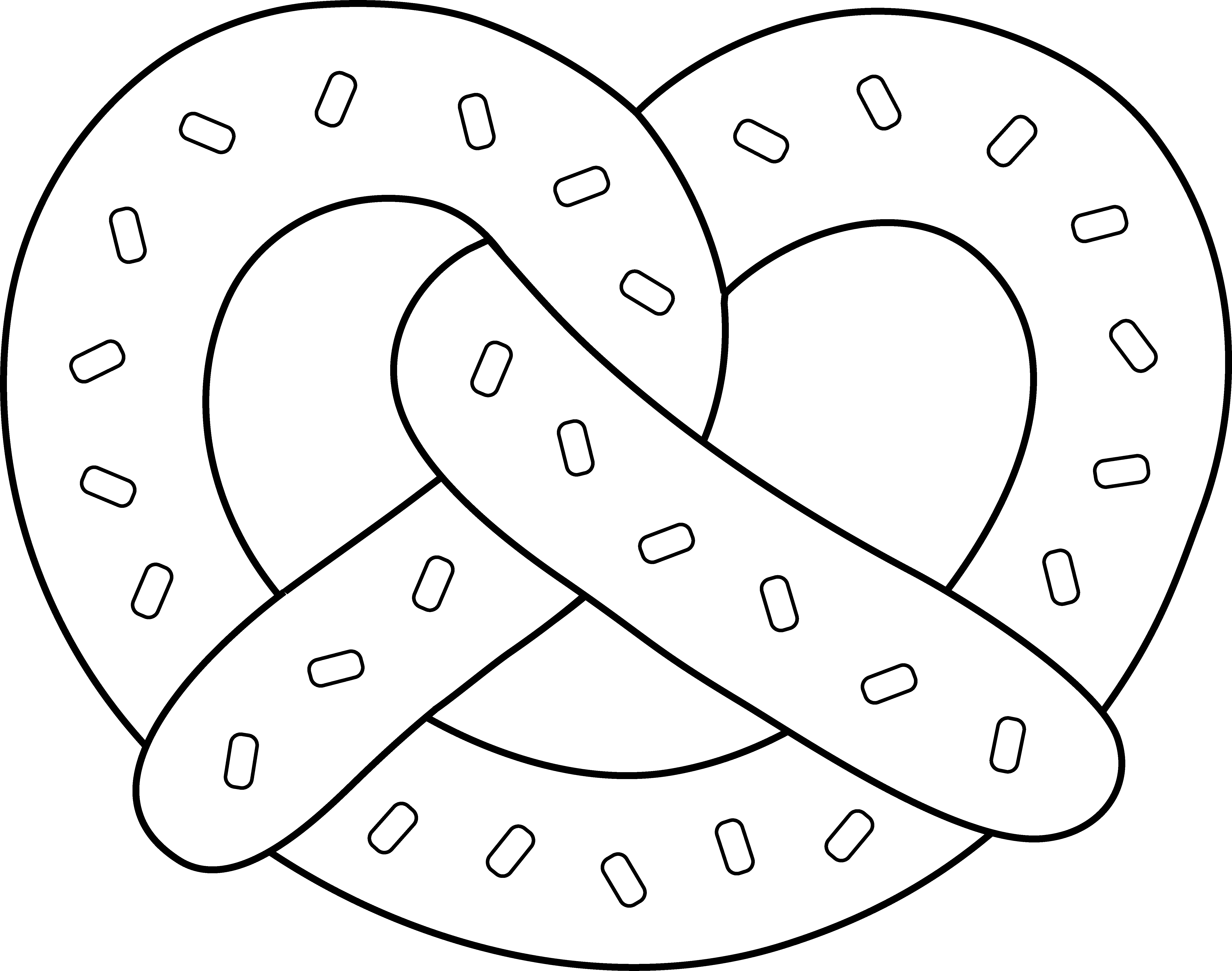 Pretzel Image - Pretzel Clipart Black And White - Png Download (5876x4629), Png Download