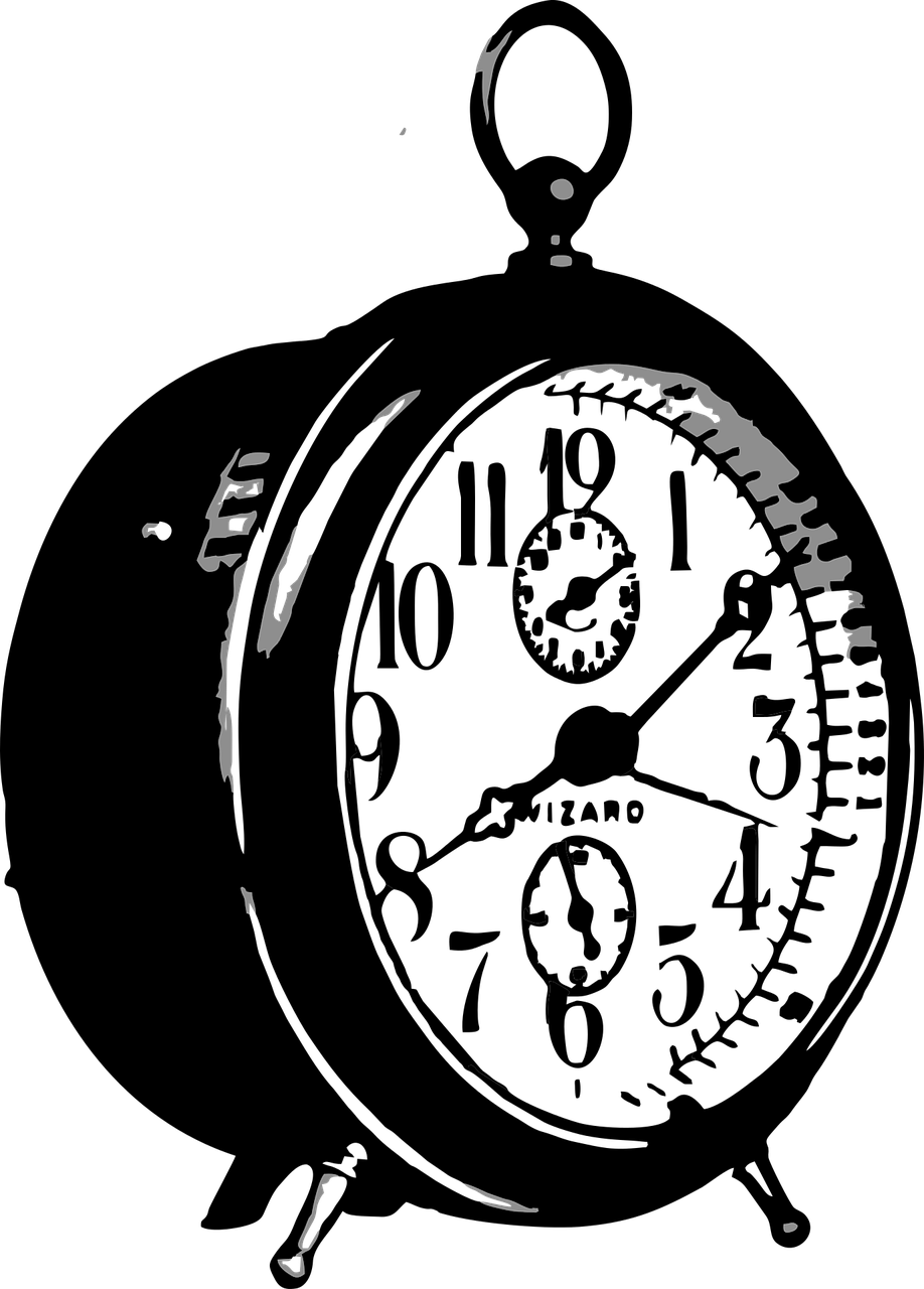 Clock,alarm Vector Graphics - Alarm Clock Clipart (918x1280), Png Download