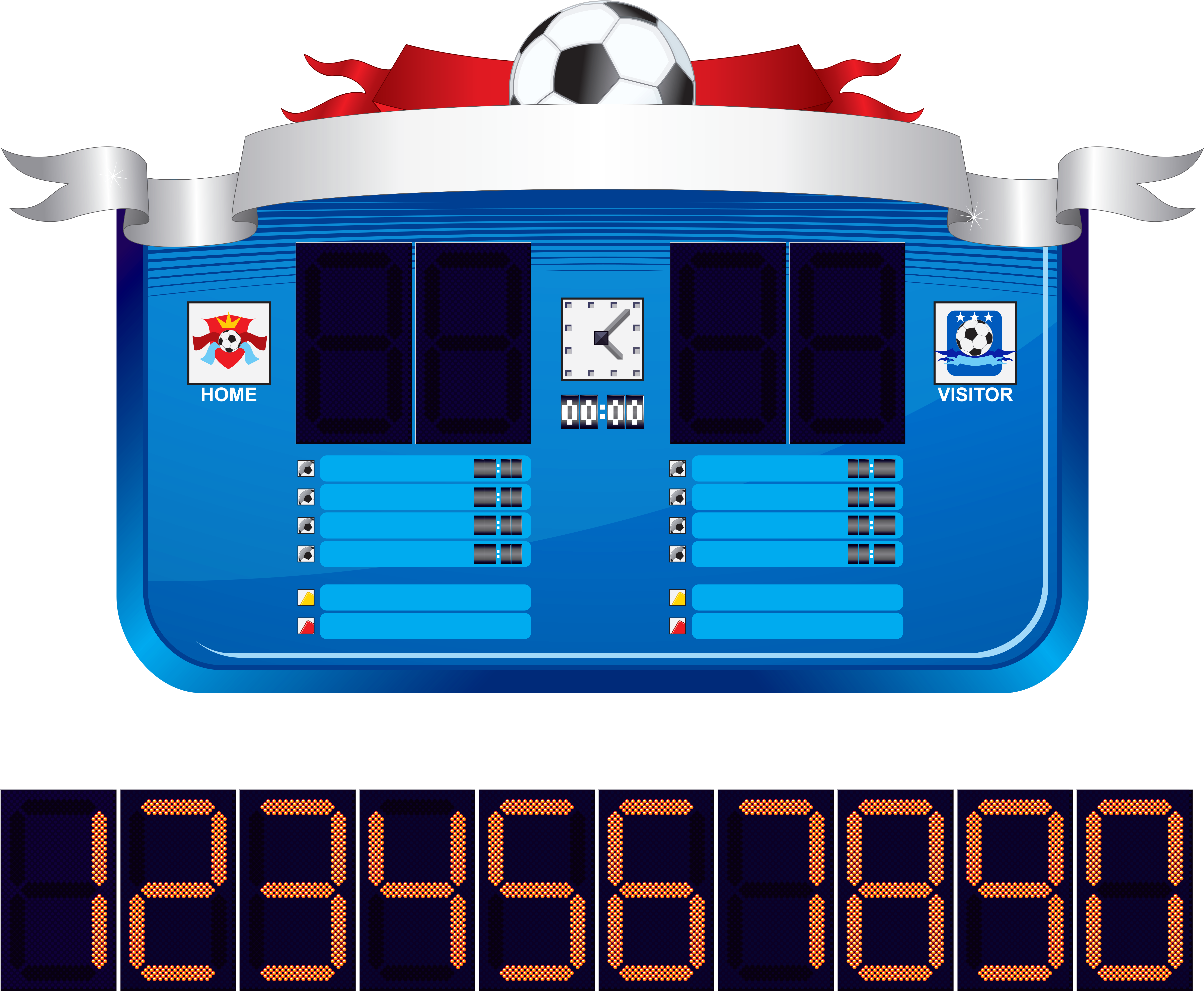 Football Scoreboard Png Clipart - Marcador De Futbol Vector Transparent Png (6336x5354), Png Download
