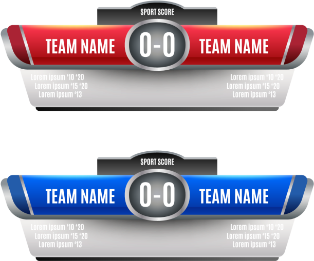 Scoreboard Elements Design For Football And Soccer, - Soccer Scoreboard Graphics Png Clipart (611x509), Png Download