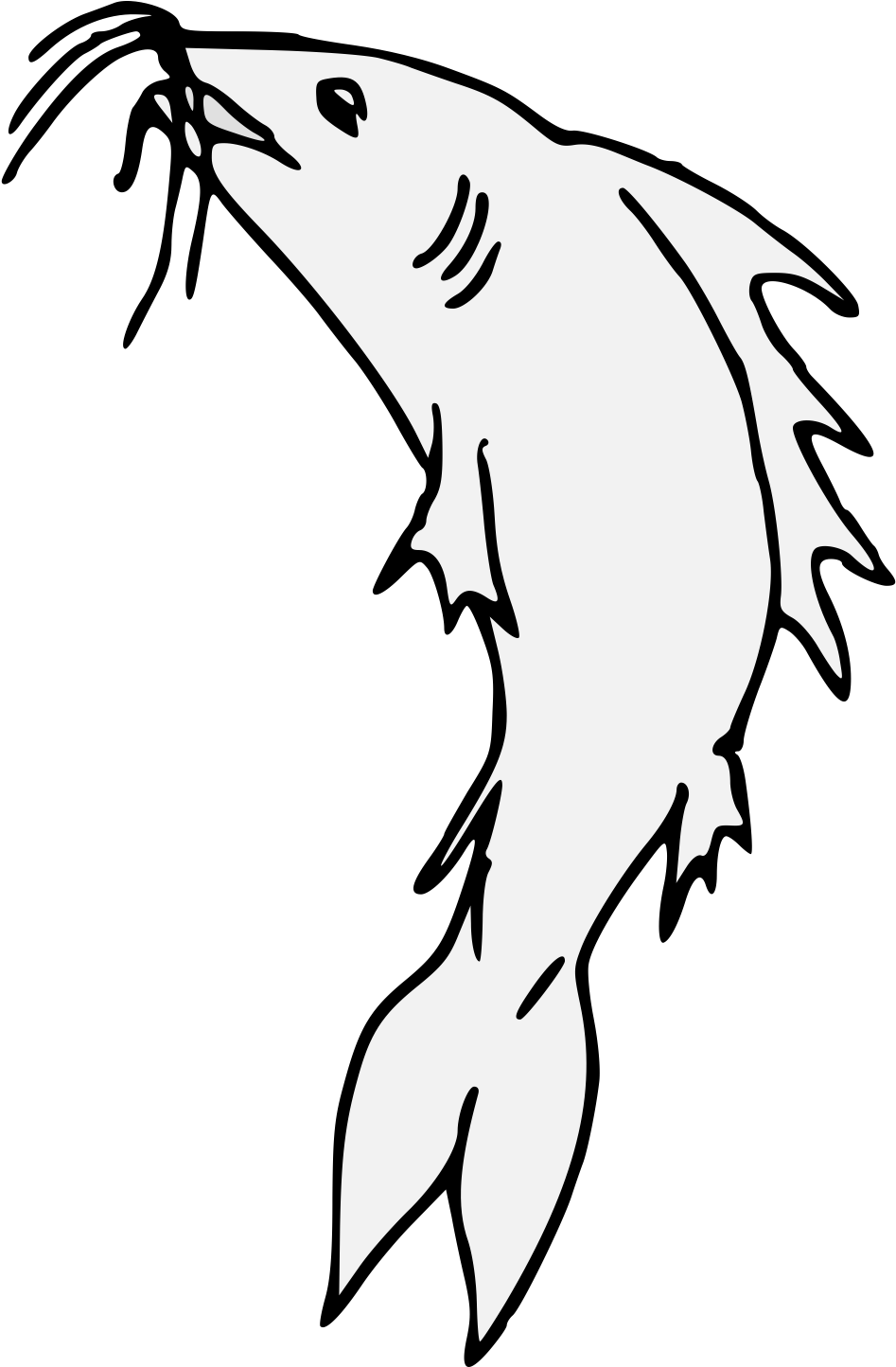 Catfish Haurient Embowed Clipart (956x1443), Png Download