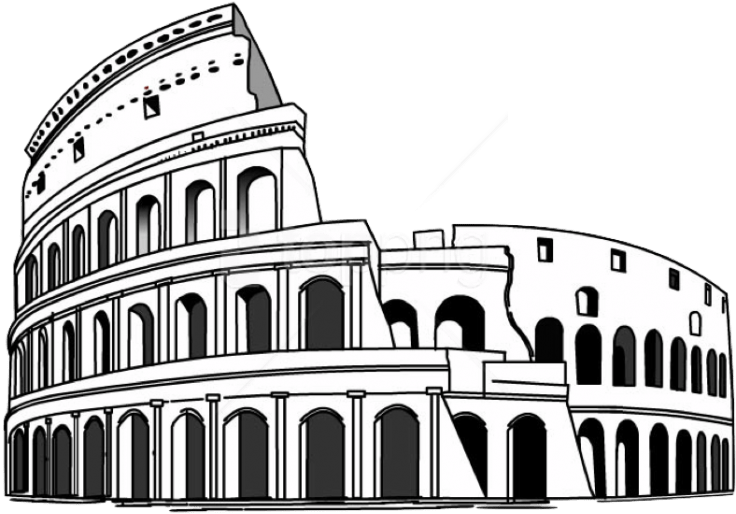 Free Png Colosseum Png Images Transparent - Drawing Picture Of Monuments Clipart (850x643), Png Download