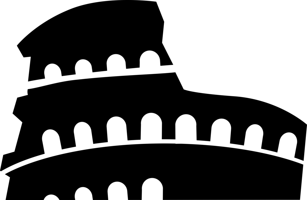 Vector Illustration Of Roman Forum Colosseum Or Coliseum - Colosseo Clipart - Png Download (1074x700), Png Download