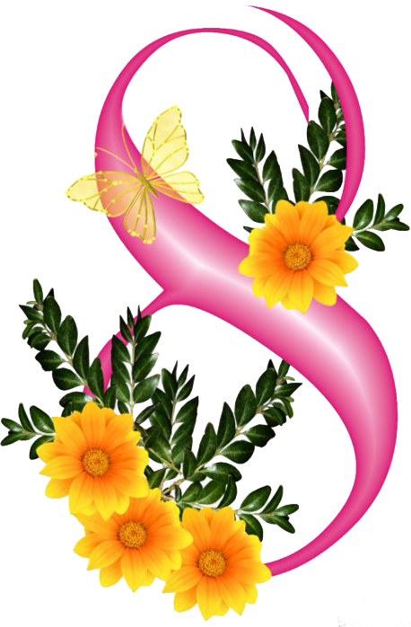 8 March Womens - 8 March Women's Day Flowers Png Clipart (458x698), Png Download