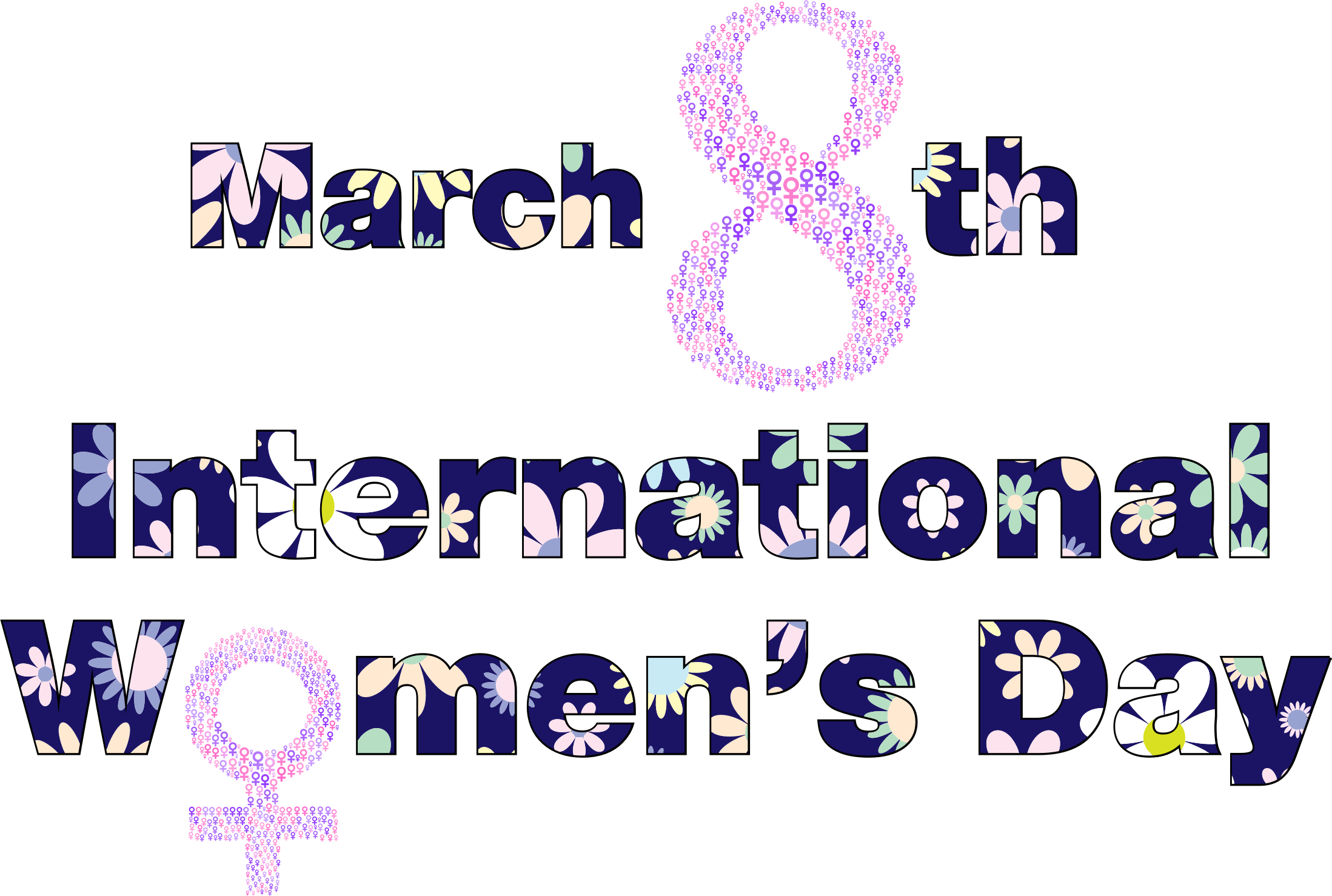 8 March Womens Day Png - International Women's Day Png Clipart (2197x1478), Png Download