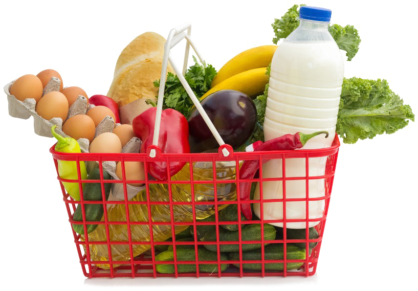 Share This Image - Basket Of Groceries Clipart (900x600), Png Download