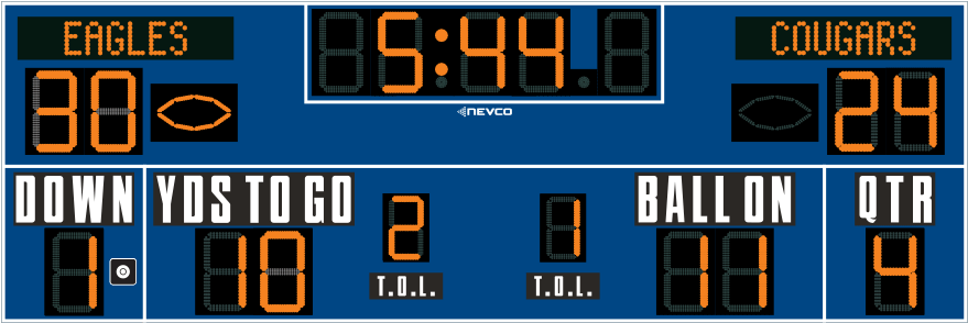 The Multisport Scoreboard With 1/10th Of A Second Timing - Football Scoreboard Clipart (880x440), Png Download