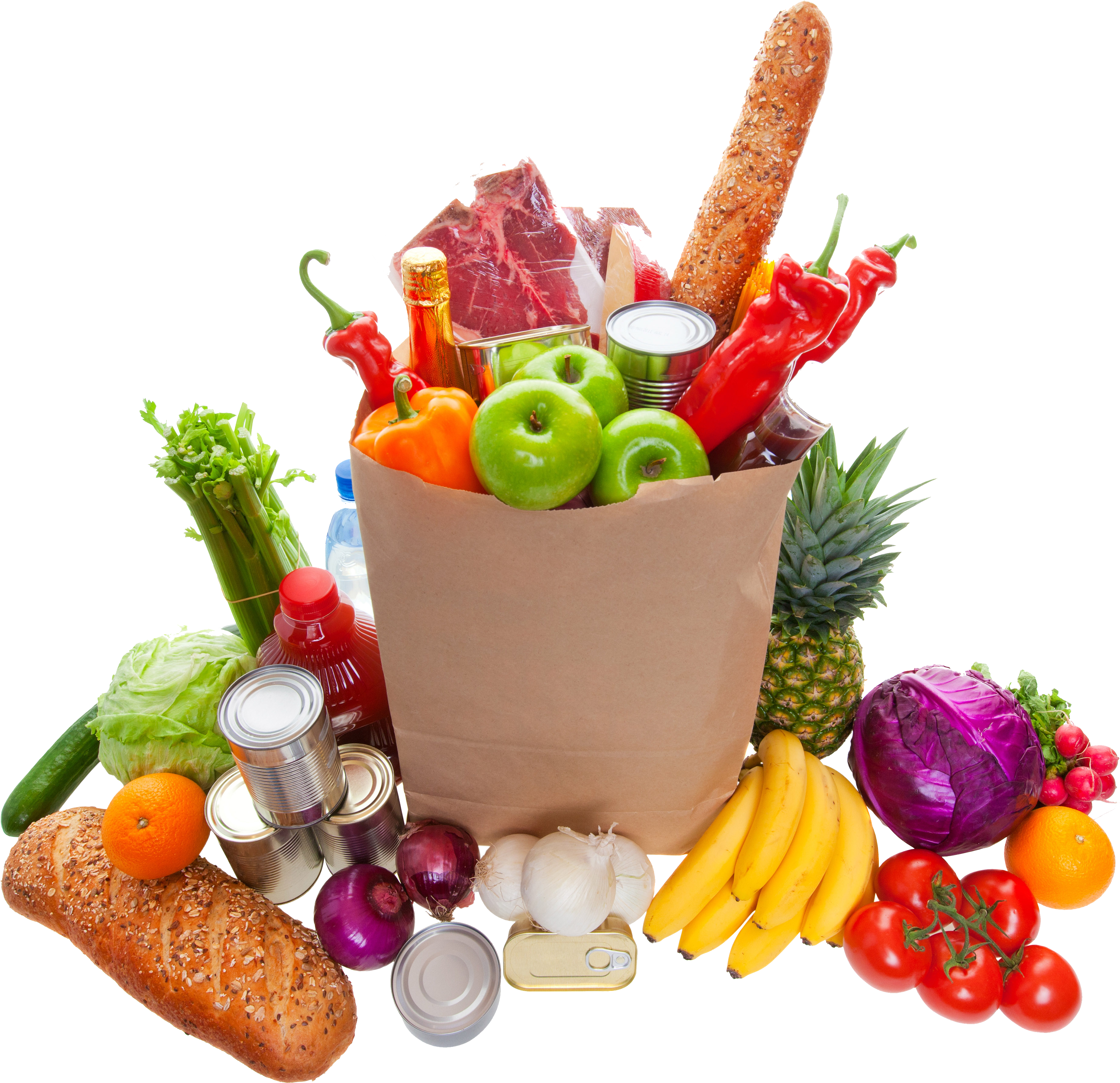 Transparent Background Groceries Png , Png Download Clipart (3684x3562), Png Download