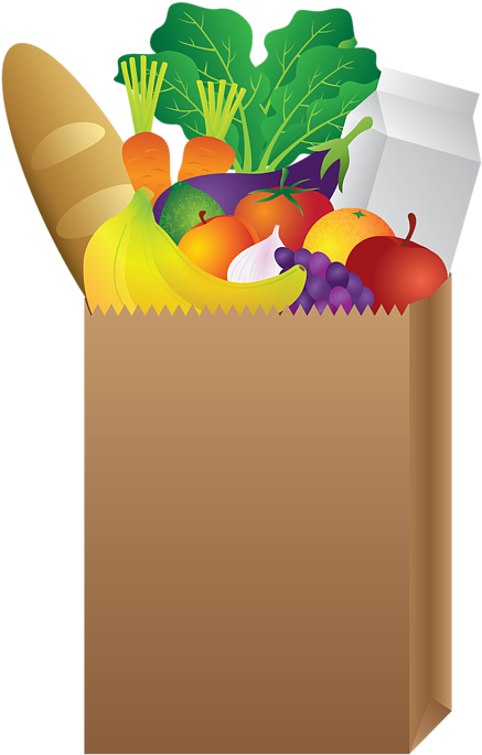 Click And Drag To Re-position The Image, If Desired - Bag With Food Clipart - Png Download (445x699), Png Download