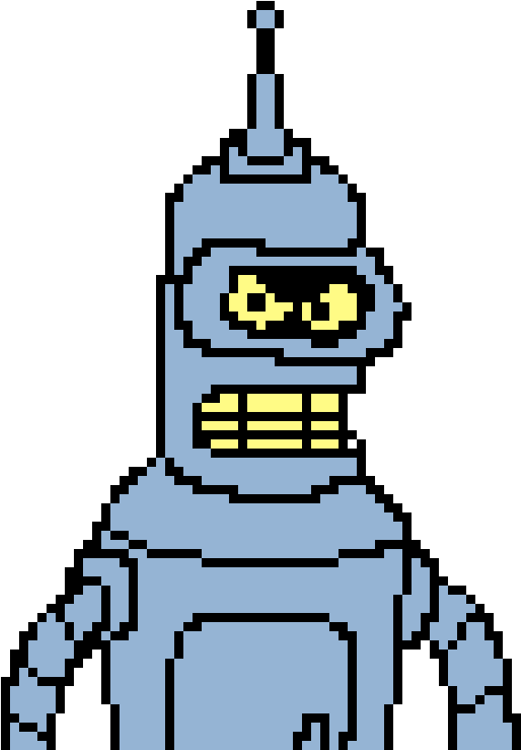 Bender - Bender Pixel Art Clipart (720x830), Png Download