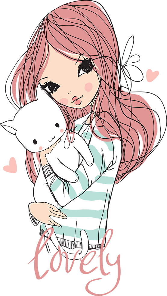 Tubes Personnages - Cute Girl Vector Png Clipart (555x983), Png Download