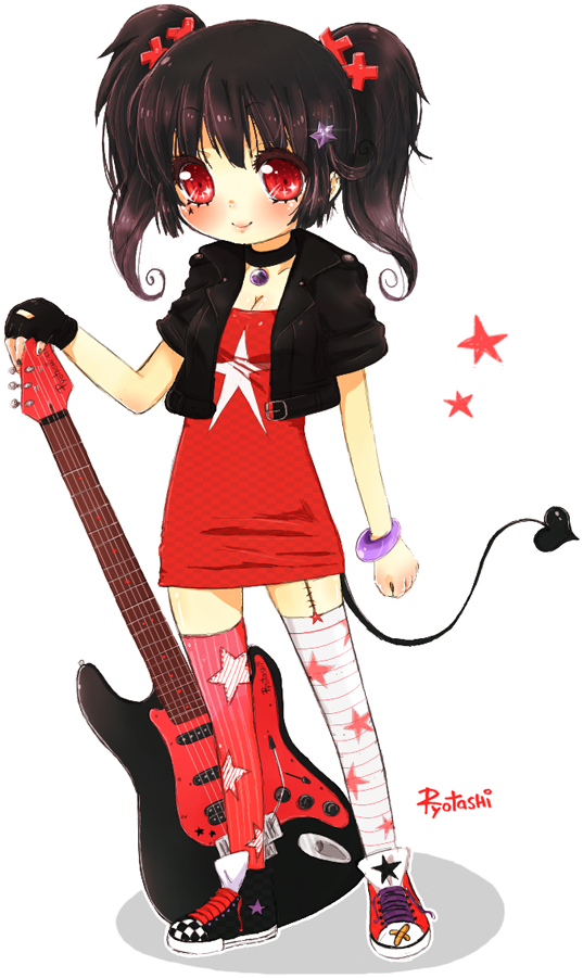 Msyugioh123 Images Guitar Anime Girl Hd Wallpaper And - Anime Little Girl With Guitar Clipart (550x900), Png Download