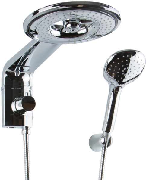 Brohn Tribano Chrome Multifunction Shower Head With - Multifunction Shower Head Clipart (600x600), Png Download