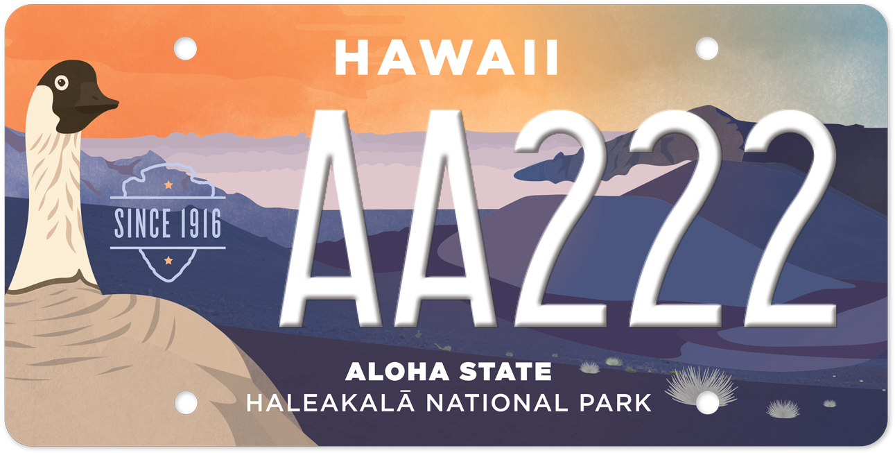 Haleakalā National Park Speciality Plates - New Hawaii License Plate Clipart (1400x749), Png Download