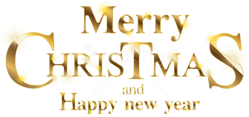 Free Png Merry Christmas Gold Transparent Png - Merry Christmas And Happy New Year 2019 Png Clipart (850x400), Png Download