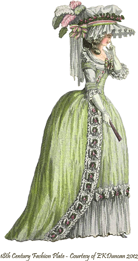 1785 Vintage Fashion Plate Png In Various Colors By - French Fashion 1780 Clipart (502x900), Png Download