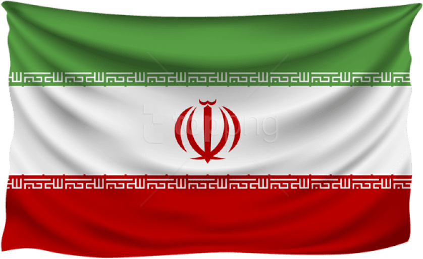 Free Png Download Iran Wrinkled Flag Clipart Png Photo - Flag Of Iran Png Transparent Png (850x529), Png Download