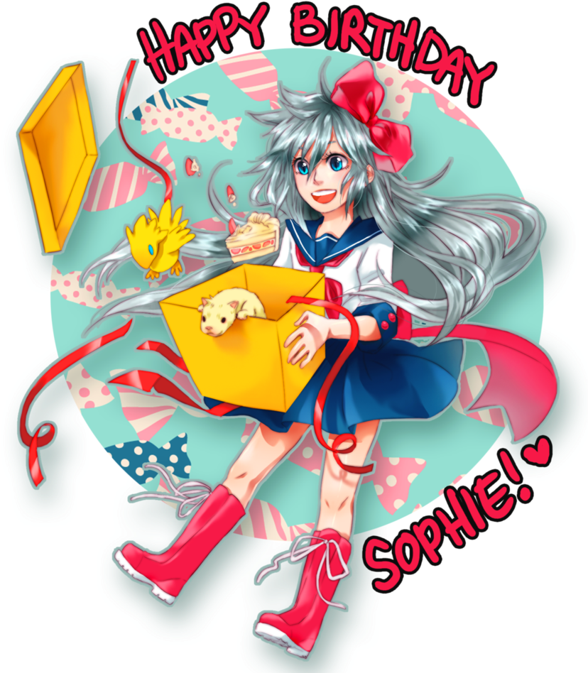 Happy Birthday Sophie By Bunny-boss - Happy Birthday Sophie Anime Clipart (828x948), Png Download