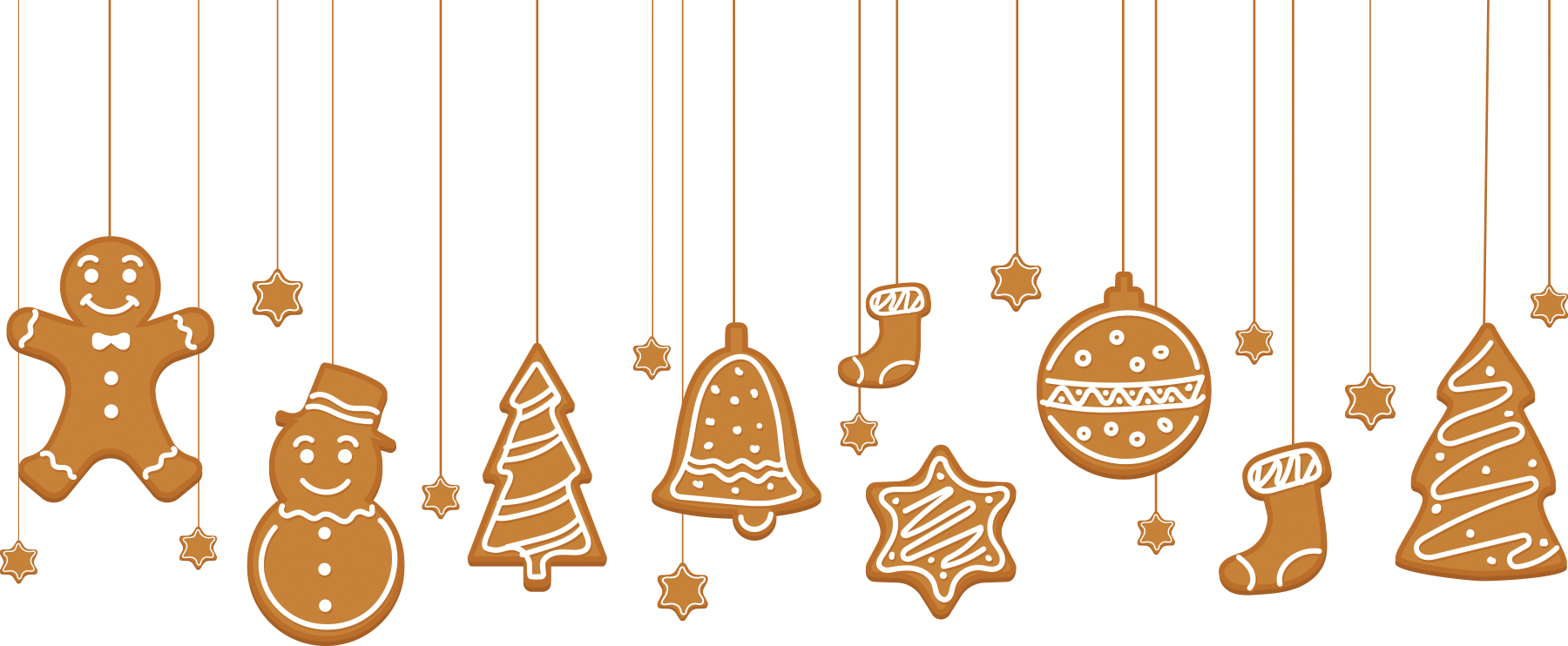 Gingerbread Png Clipart (1800x742), Png Download