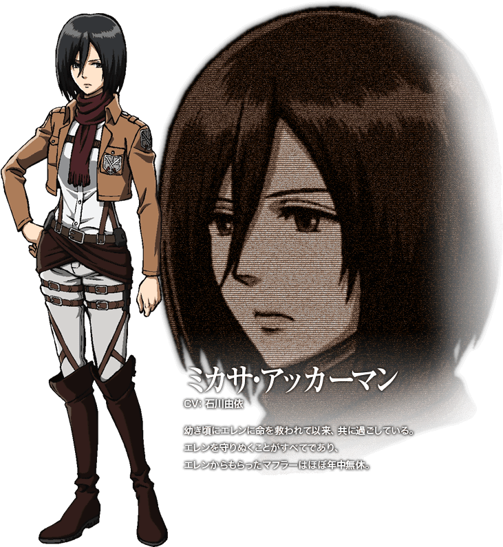 External Image Misaka-chara Design - Mikasa Ackerman Clipart (836x842), Png Download