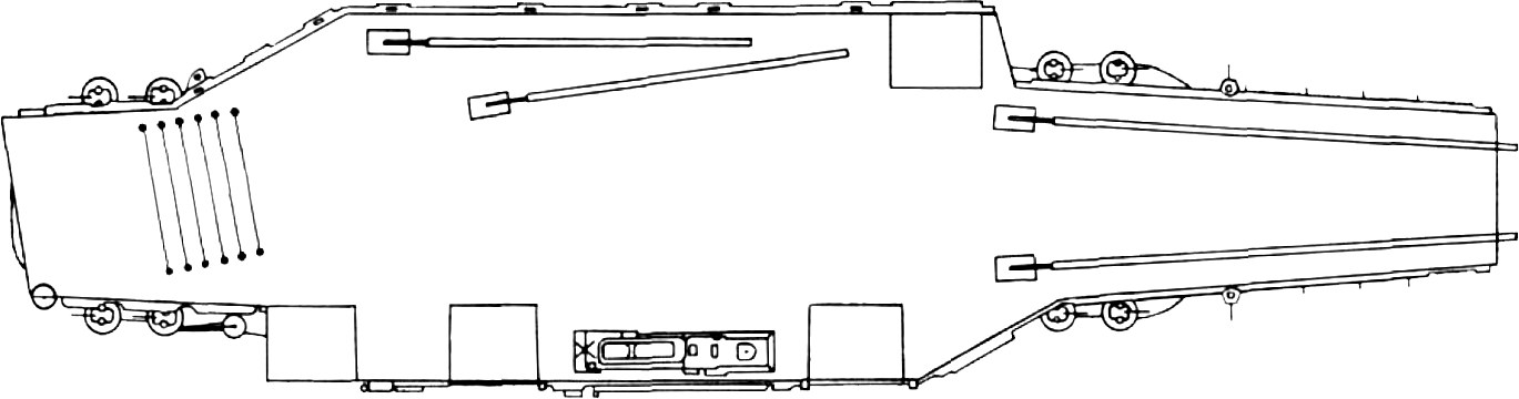 Forrestal-class Aircraft Carrier Deck Plan 1962 - Carrier Deck Plan Clipart (1369x360), Png Download