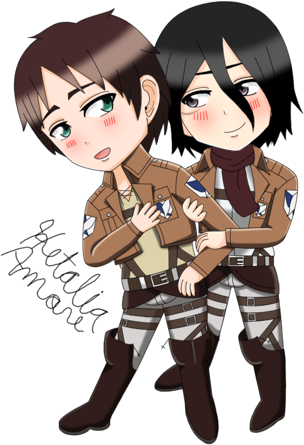 X Mikasa Chibies By Clipart (624x913), Png Download