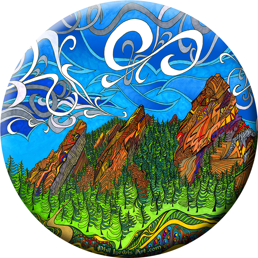 The Flatirons Ultimate Frisbee - Phil Lewis Art Clipart (868x868), Png Download