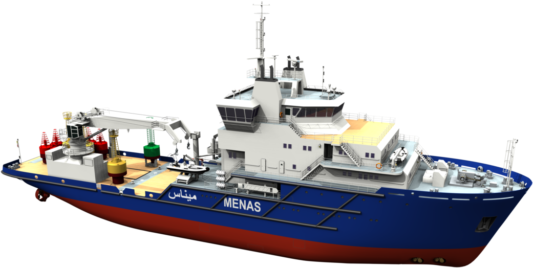 The Damen Buoy Laying Vessels Are Designed To Facilitate - Anchor Handling Tug Supply Vessel Clipart (1300x575), Png Download