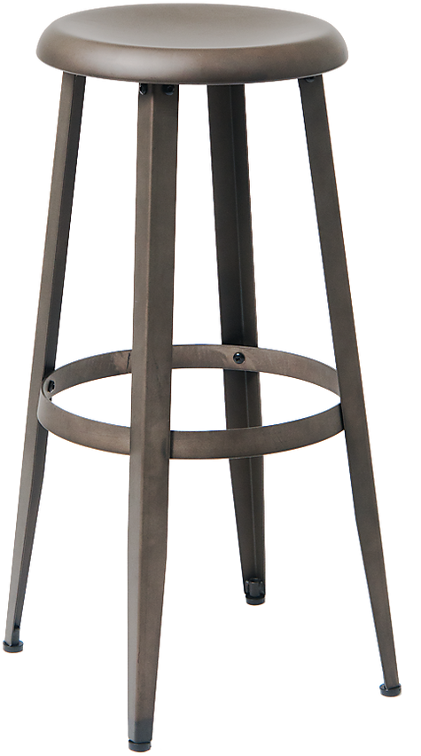 Round-seated Steel Barstool In Gun Color Coating, Backless, - Stools Png Clipart (808x1280), Png Download