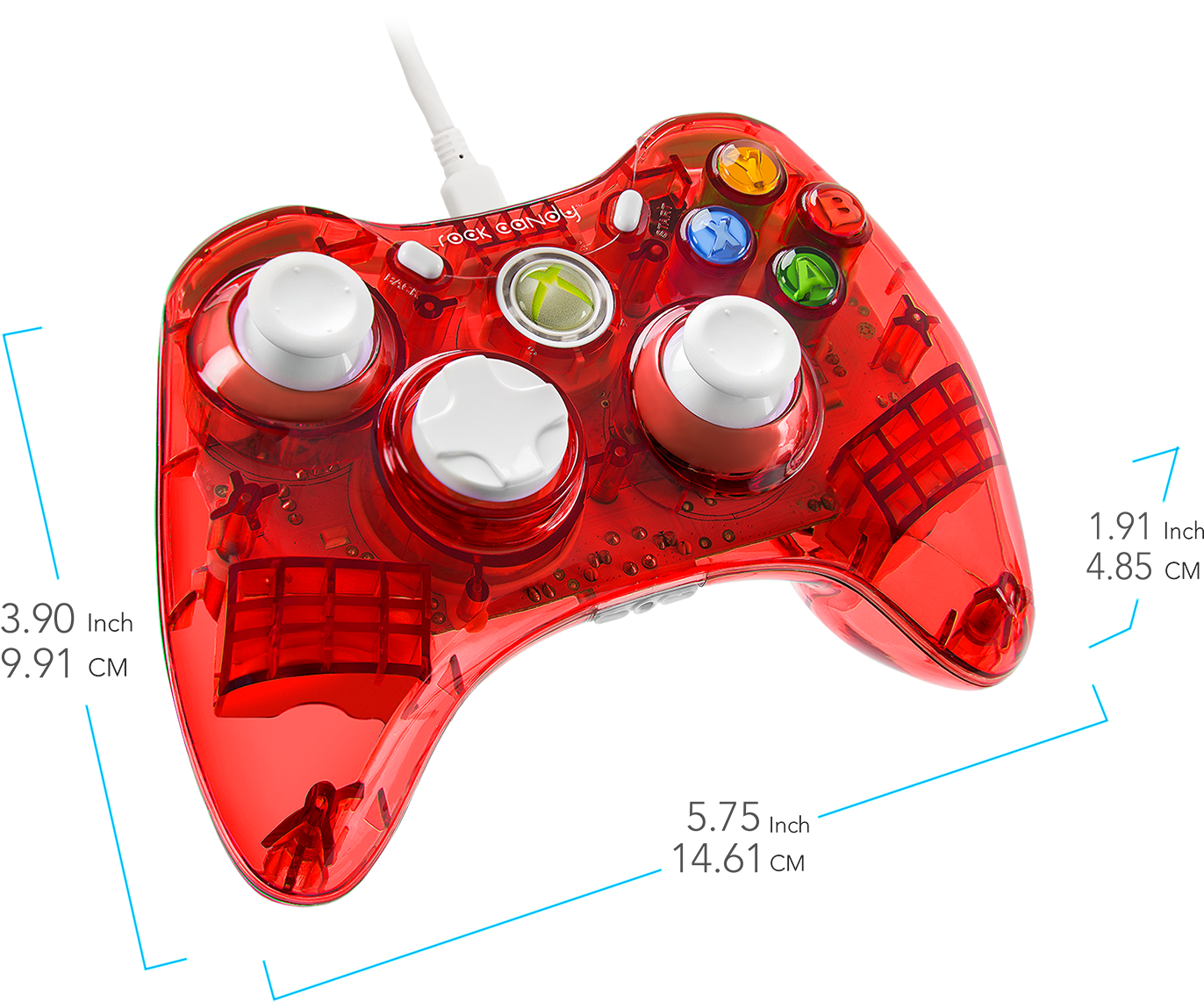 Pdp Rock Candy Xbox 360 Wired Controller, Stormin' - Xbox 360 Rock Candy Controller Clipart (1500x1500), Png Download