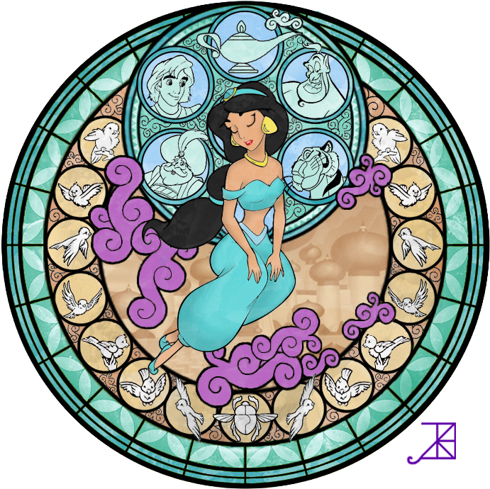 Disney Princess Images Jasmine Stained Glass Hd Wallpaper - Jasmine Stained Glass Clipart (720x720), Png Download
