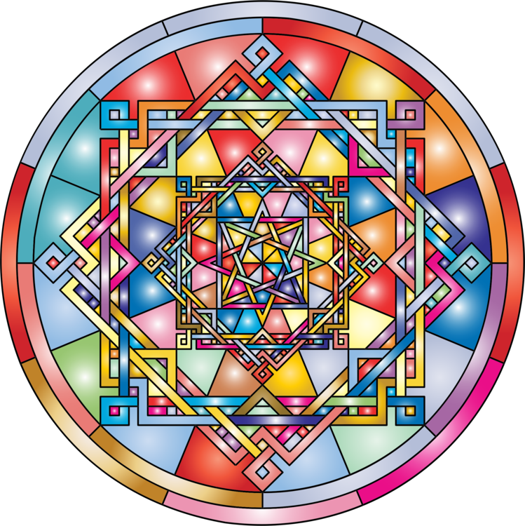 Stained Glass Symmetry Point - Circle Clipart (749x750), Png Download