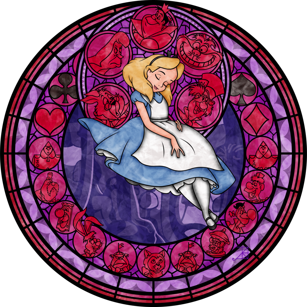 Go To Image - Alice In Wonderland Disney Stained Glass Clipart (1024x1024), Png Download
