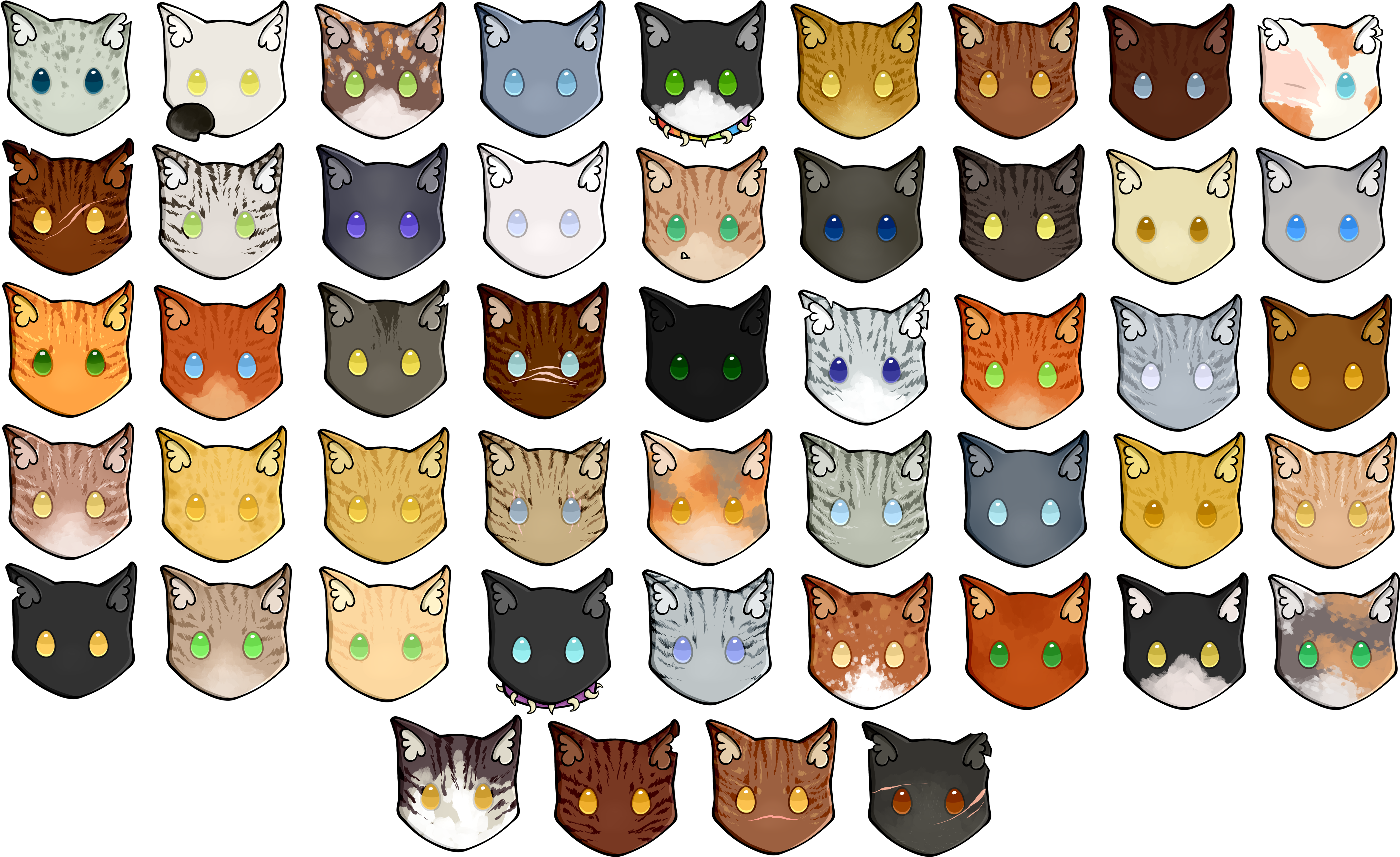 Cute Warrior Cat Chibi Clipart (4500x2790), Png Download