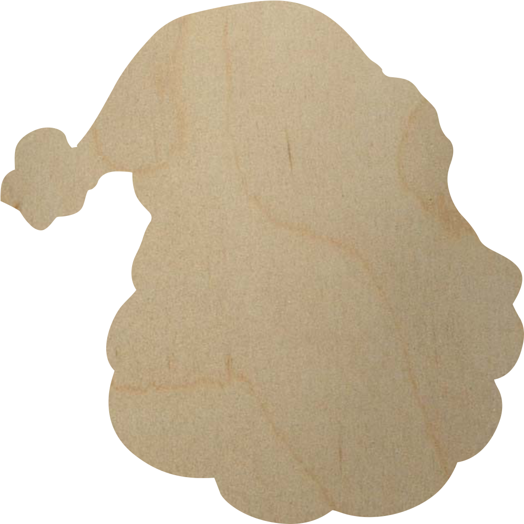 Wooden Santa Face Shape Cutout - Construction Paper Clipart (1124x1690), Png Download
