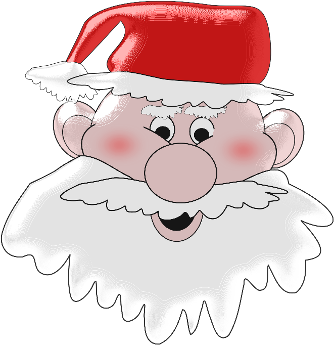 Jolly Santa Face - Cartoon Clipart (661x682), Png Download