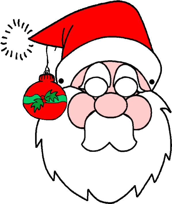 Paper Santa Claus Mask Coloring Page - Mascara De Santa Claus Para Imprimir Clipart (600x735), Png Download