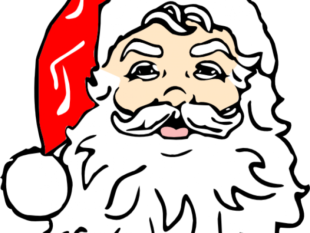 Cartoon Santa Face - Santa Claus Black And White Clipart - Png Download (640x480), Png Download
