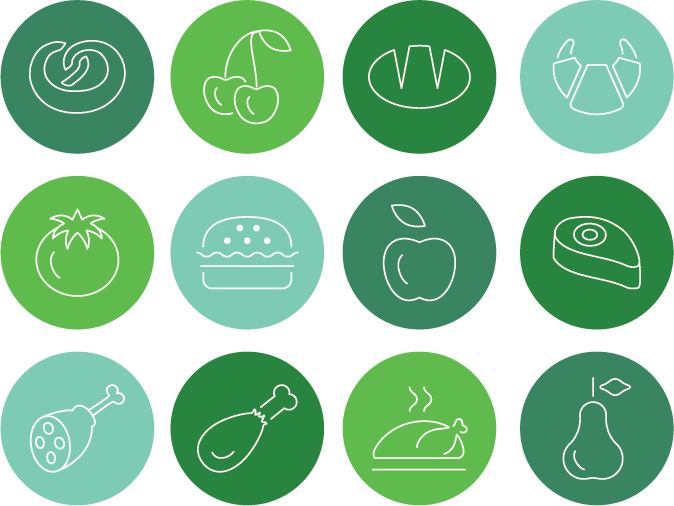 Food Icons - Dark Autumn Colour Palette Clipart (674x506), Png Download