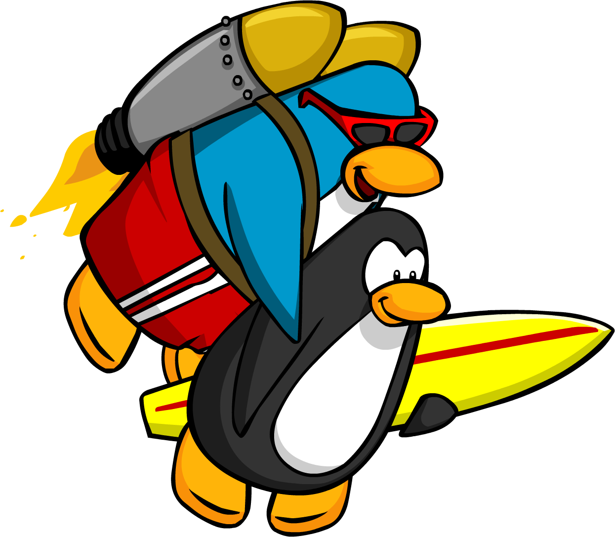 Catchin' Waves Jet Pack Surfer Carry - Club Penguin Clipart (1245x1087), Png Download