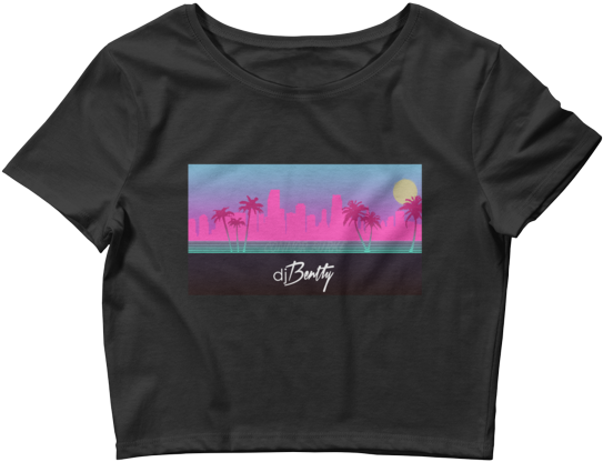 1996 Miami Skyline Women's Crop Tee Clipart (600x600), Png Download