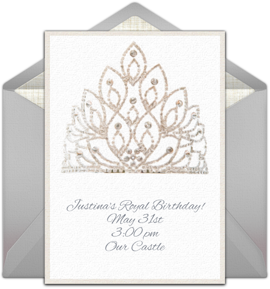 Royal Crown Online Invitation - Greeting Card Clipart (650x650), Png Download