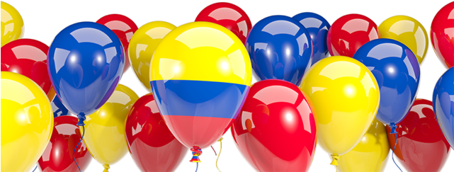 Illustration Of Flag Of Colombia - Bahrain Flag Balloons Png Clipart (640x480), Png Download