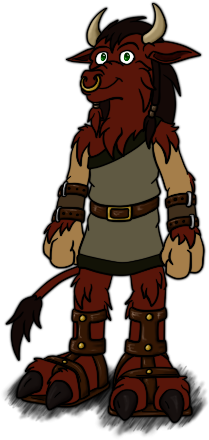 Minotaur Golem Moradin - Cartoon Clipart (474x919), Png Download