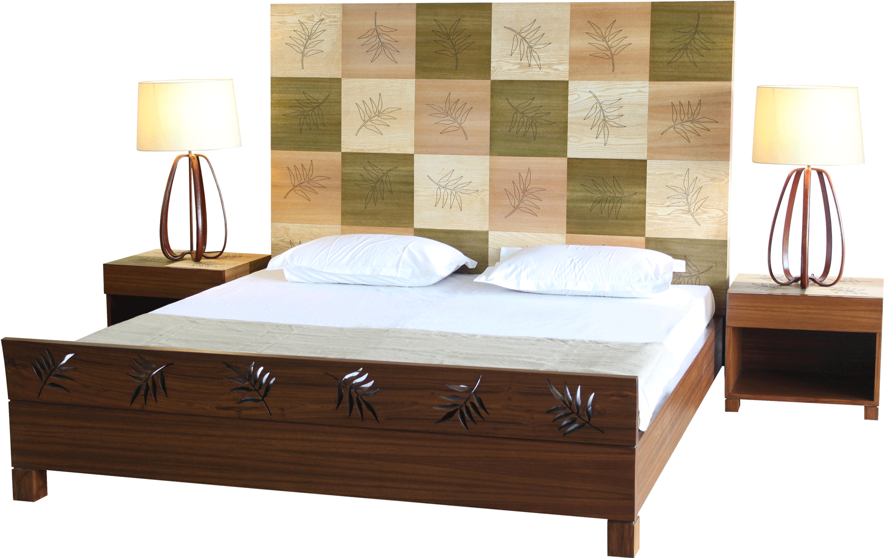 Flying Leaves Double Bed Clipart (1791x1130), Png Download