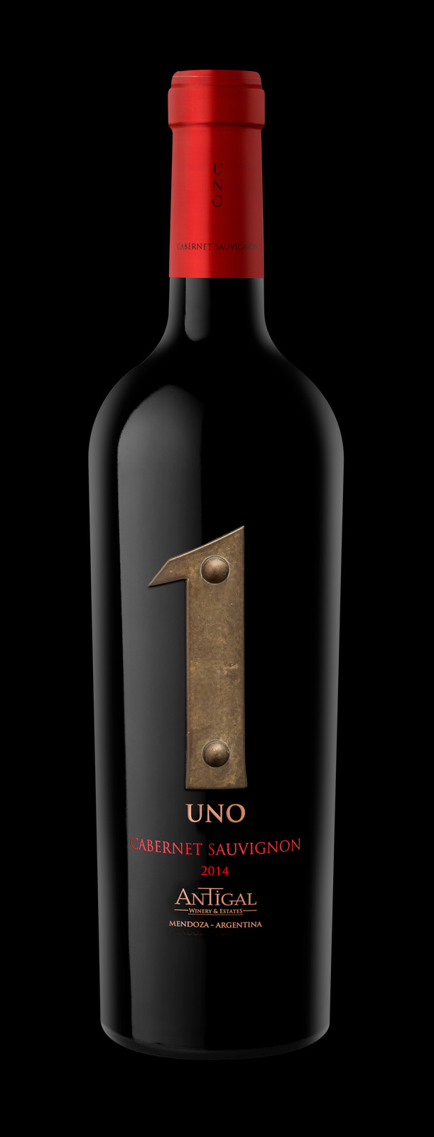 Uno Cabernet 2014 - Glass Bottle Clipart (611x1600), Png Download