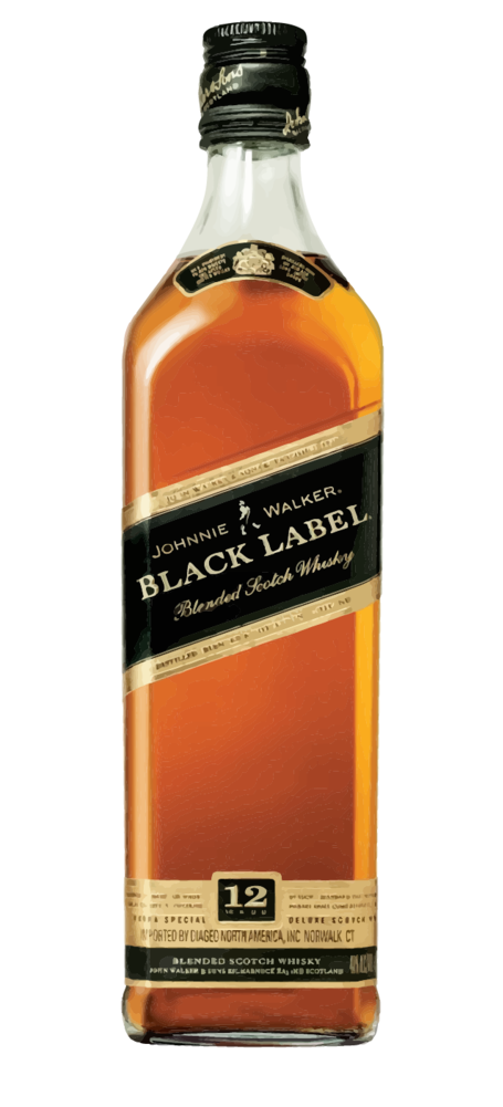 Johnnie Black - Johnnie Walker Black Label 70cl Clipart (1000x1000), Png Download