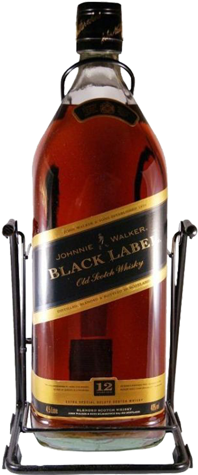 Whisky Johnnie Walker Black Label 4,5l - Johnnie Walker Black Label Clipart (401x962), Png Download