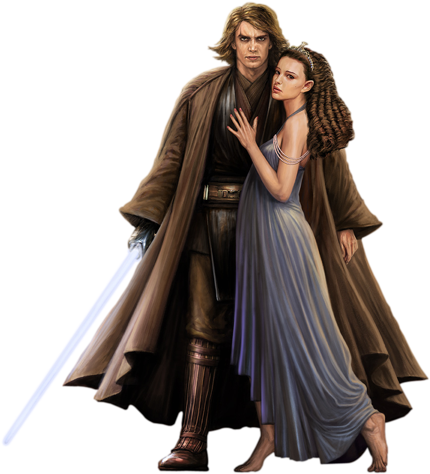 Anakin & Amidala - Luke Skywalker Padmé Amidala Clipart (911x969), Png Download