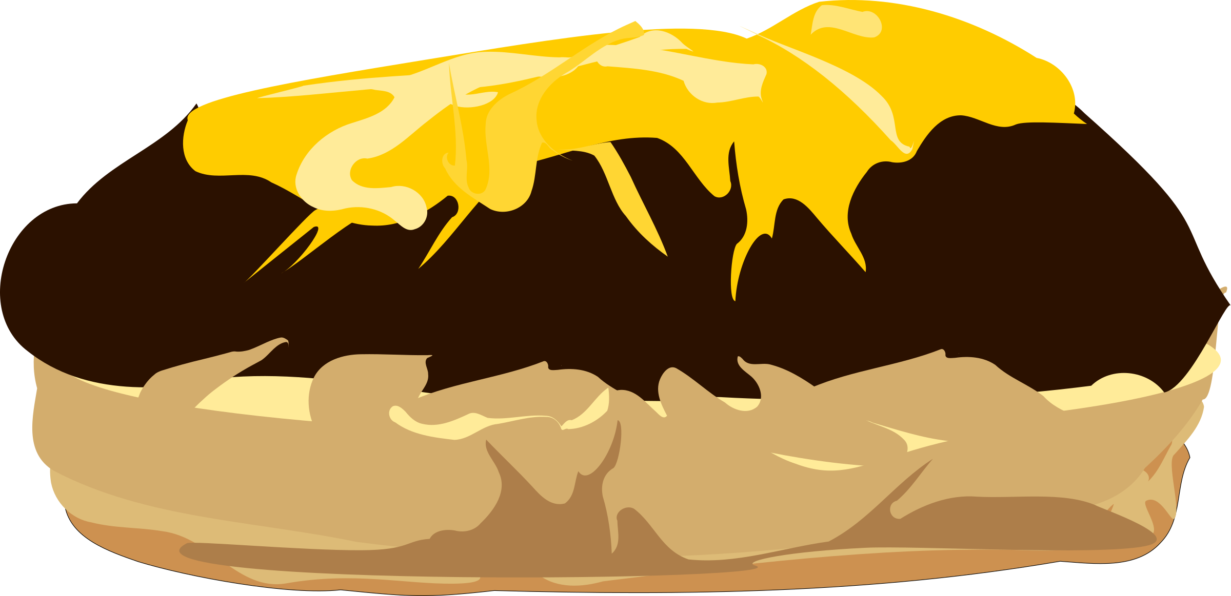 This Free Icons Png Design Of Chocolate Custard Bun - Gambar Roti Vektor Clipart (2400x1163), Png Download